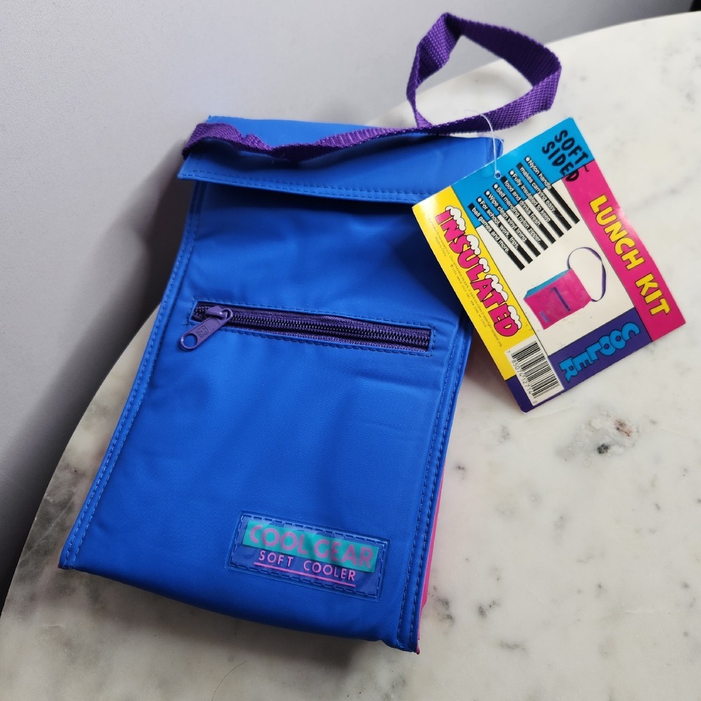 Cool Gear Soft Cooler Lunch Kit Insulated Soft-Sided Vintage Blue Purple 90s NEW